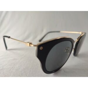 Warby Parker Hadley 3100 Jet Black Gold Italy Eyeglass Frames 47-21-140